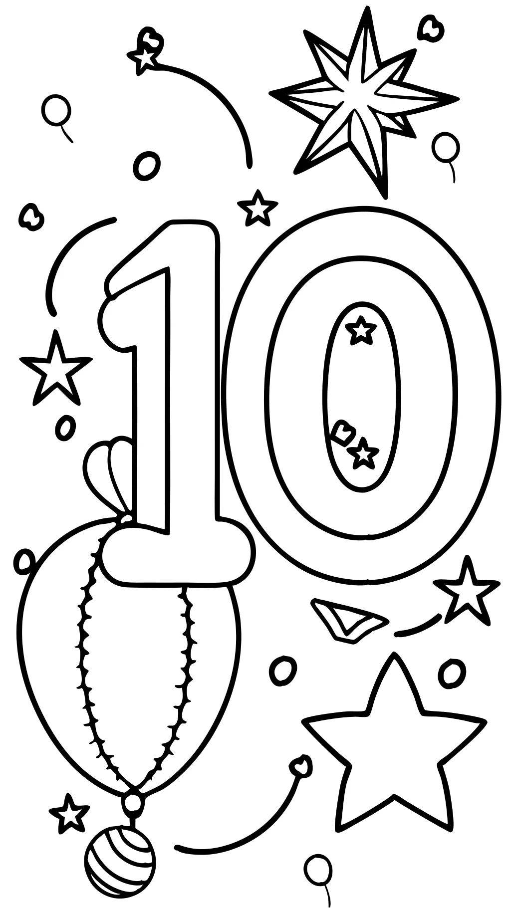 number 10 coloring page